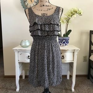 Cheetah print ruffle cocktail dress